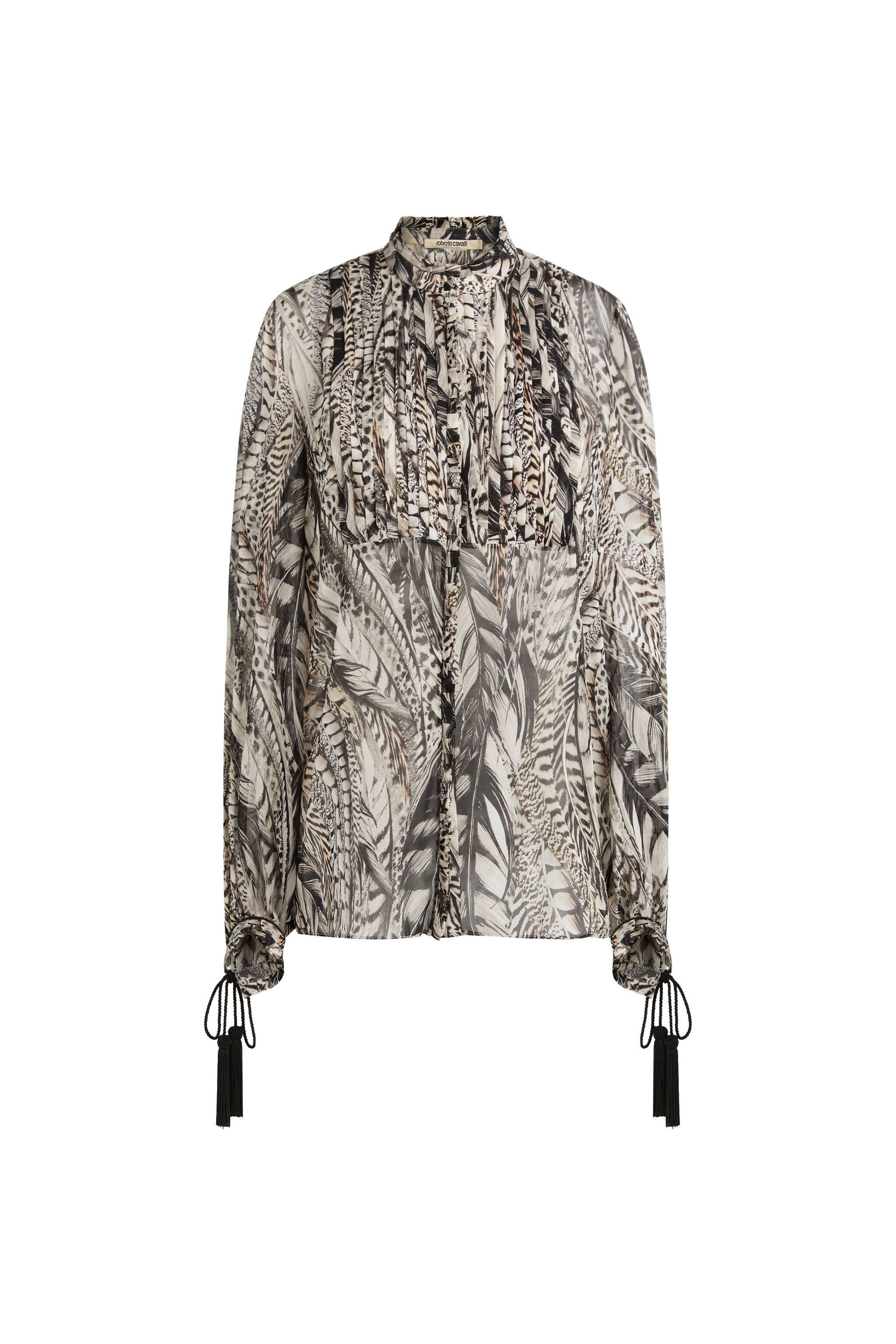 RC Feather-print long-sleeve shirt Gray MQT702-GFA38