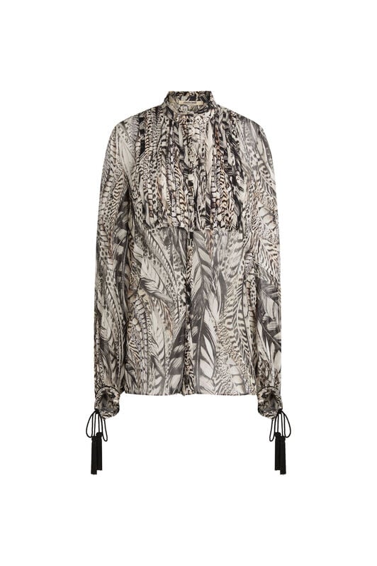 RC Feather-print long-sleeve shirt RC Feather-print long-sleeve shirt Gray MQT702-GFA38