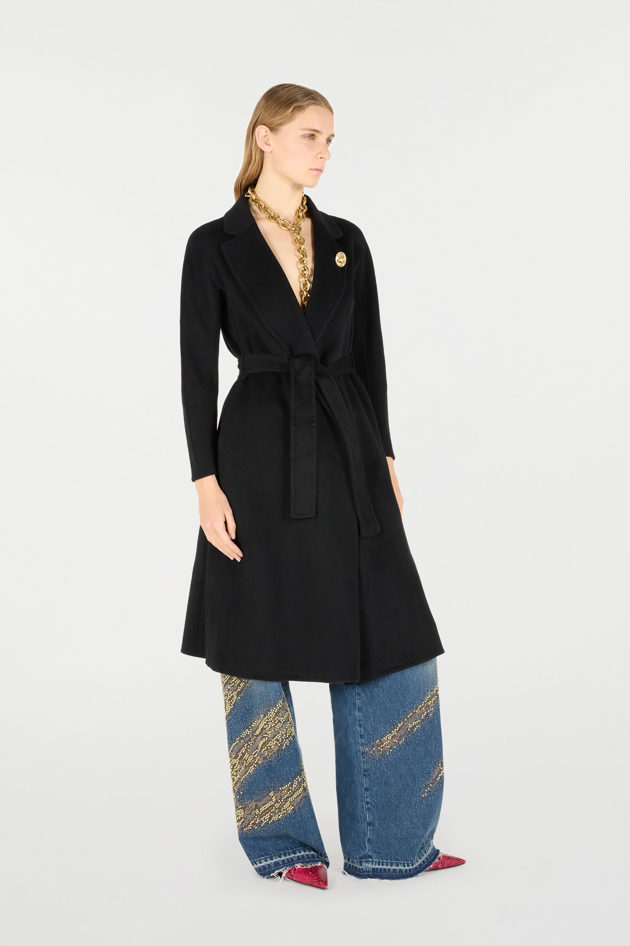 RC Cashmere-Blend Coat Black OOT50A-WH016