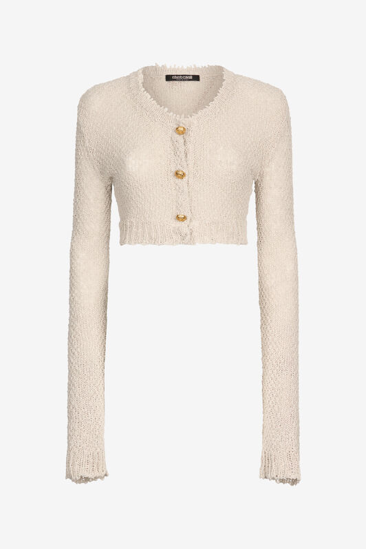 RC Kurze Strickjacke mit goldenen Knöpfen Hellbraun UWM900-ME005
