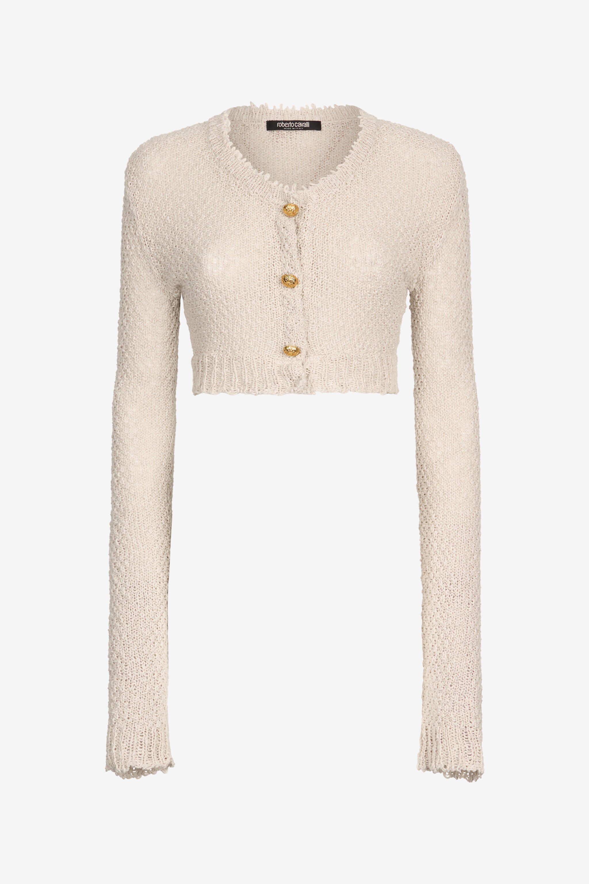 RC Kurze Strickjacke mit goldenen Knöpfen Hellbraun UWM900-ME005