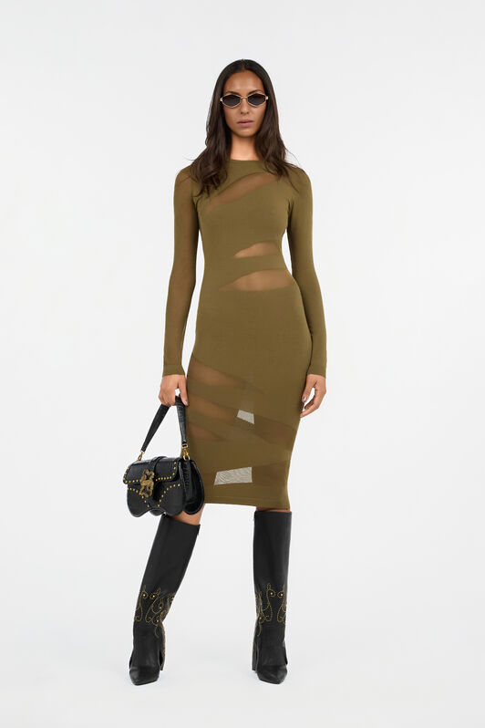 JC Midi Dress With Sheer Cut-Out Detail VERDE 185 VFT259-VF406