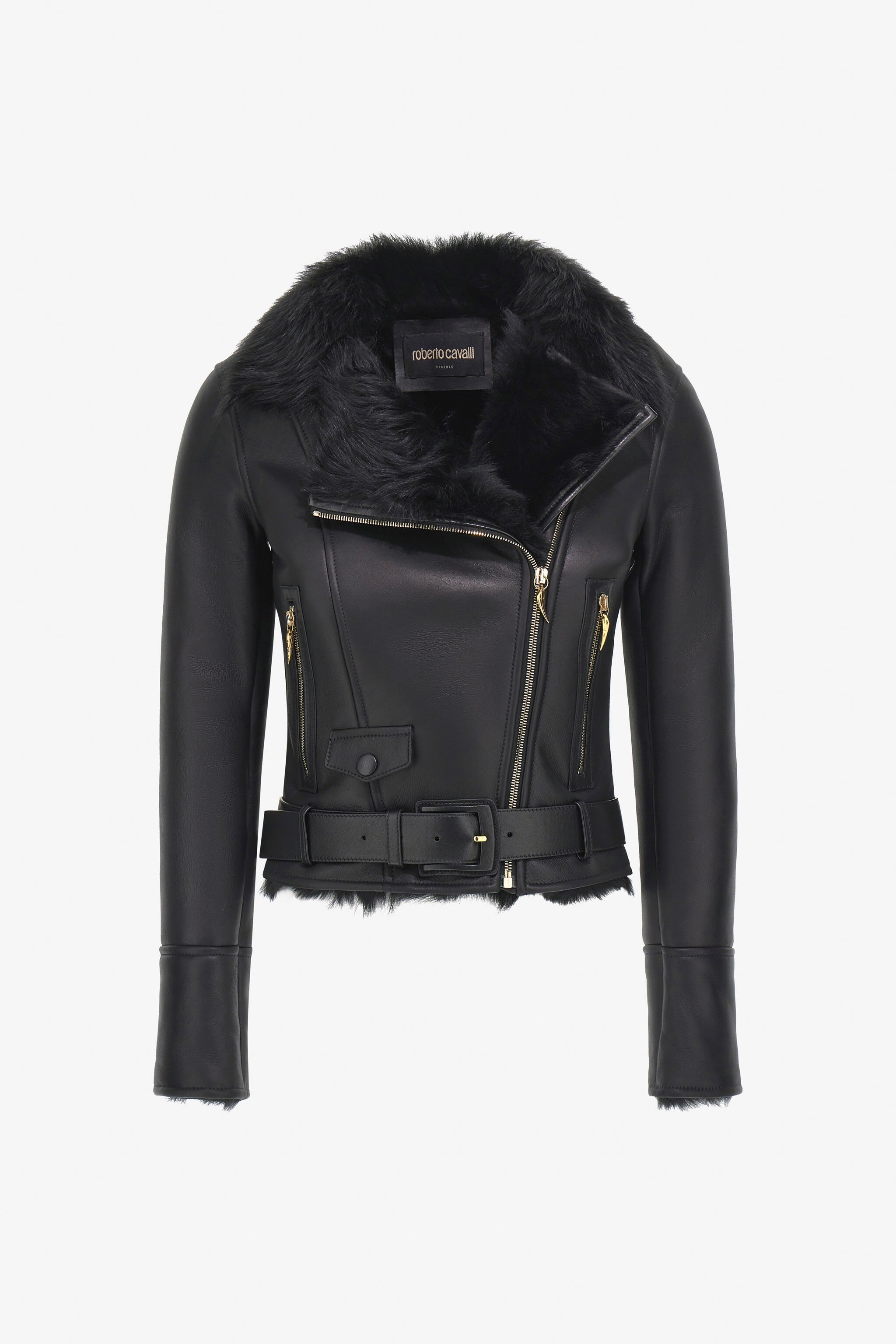 RC Shearling Biker Jacket Black TKP801-ZC002