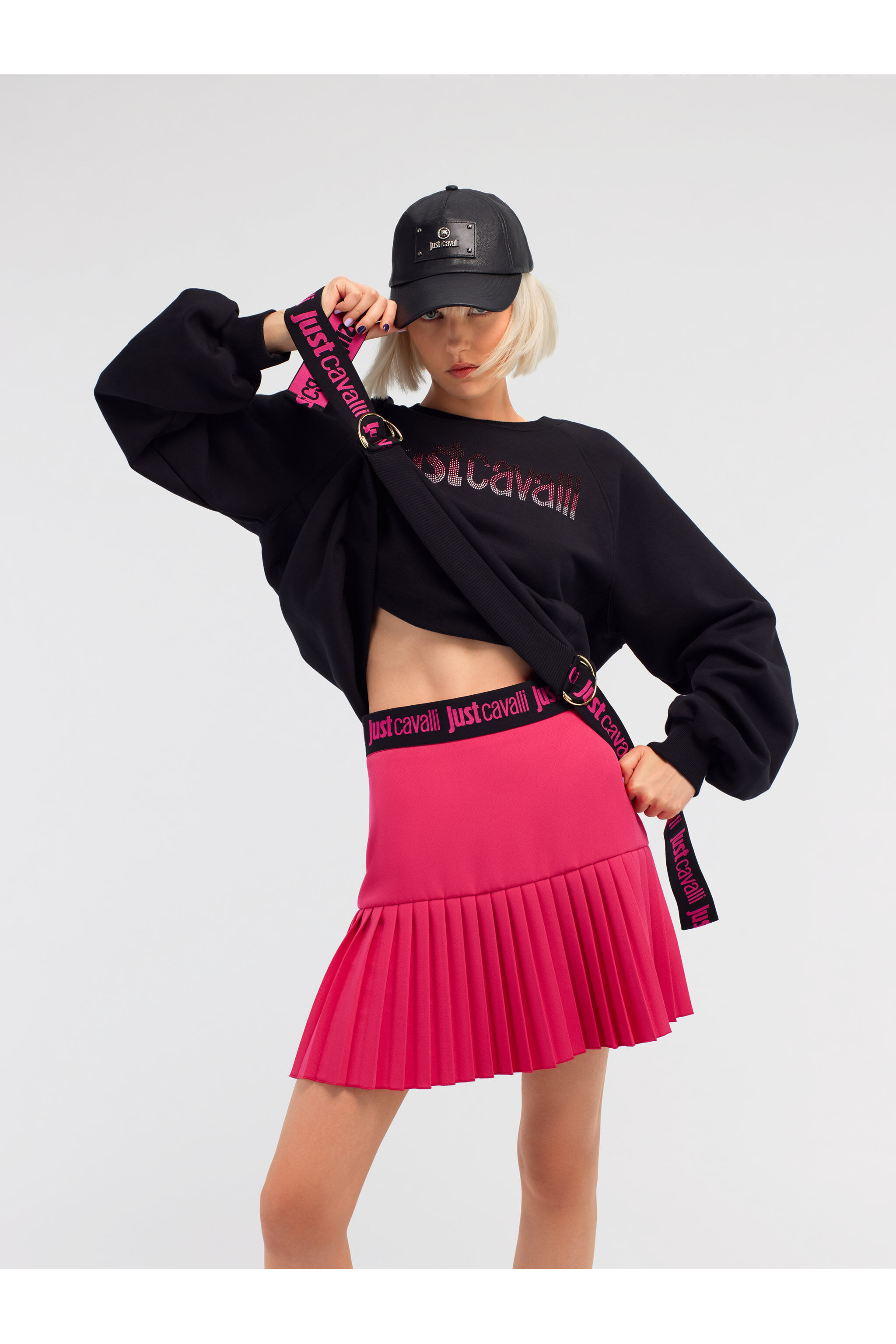 JC Just Cavalli Logo Sweatshirt Noir RKT886-RK392
