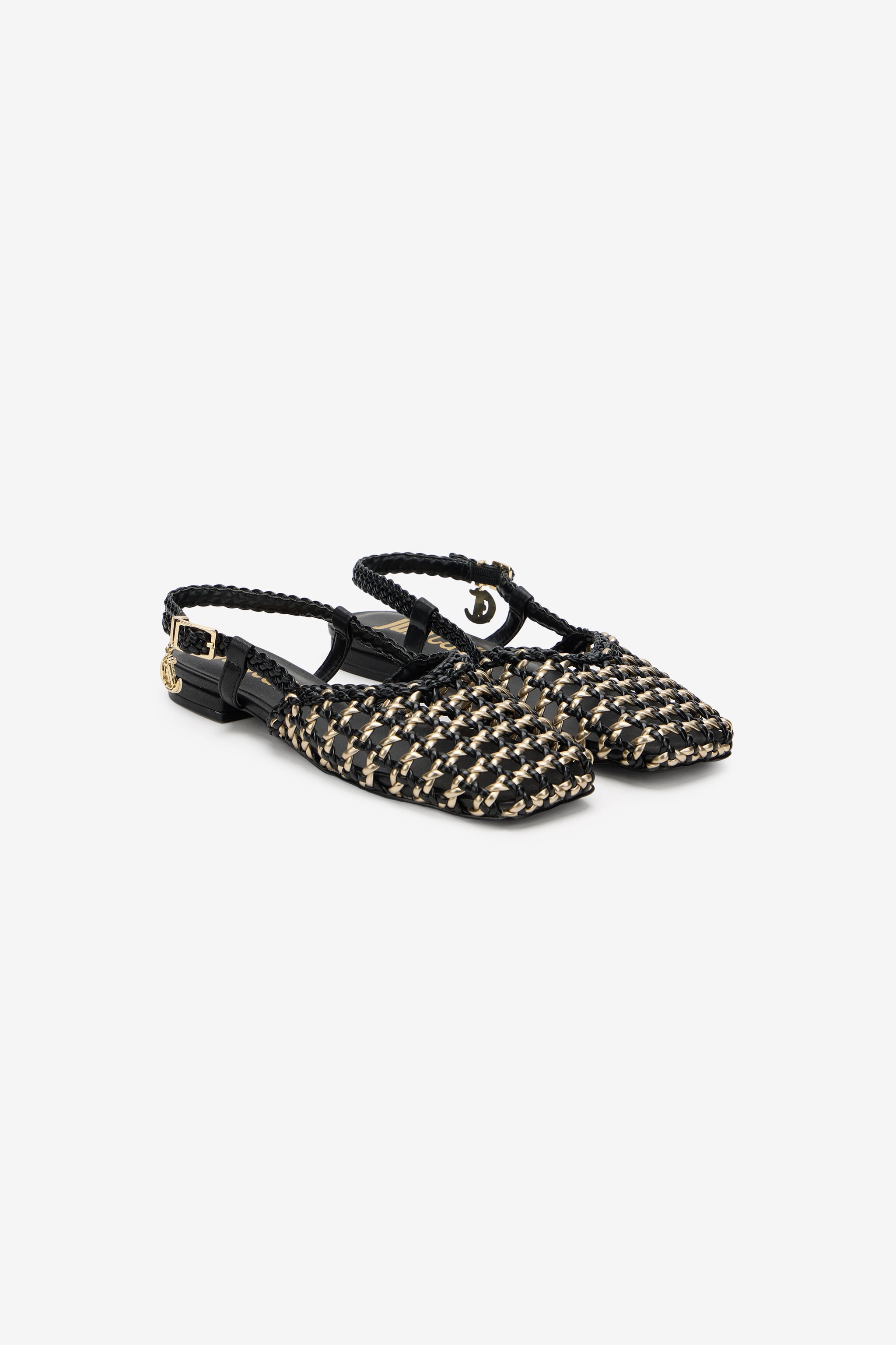 JC Escarpin Slingback au Design Tressé JC Escarpin Slingback au Design Tressé 899 BLACK + 929 GOLD WFS105-WF343