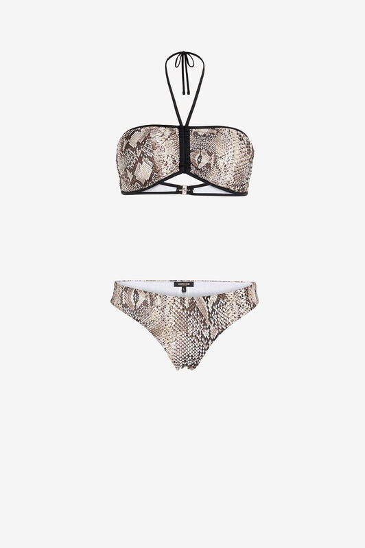 RC Snake-Print Bikini Marrón claro KSW01E-HVI18