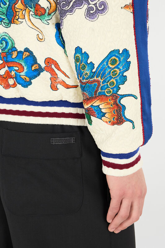 RC Bomber Jacket with Dragon, Flowers and Butterflies IVORY MULTICOLOR VRT465-FY104