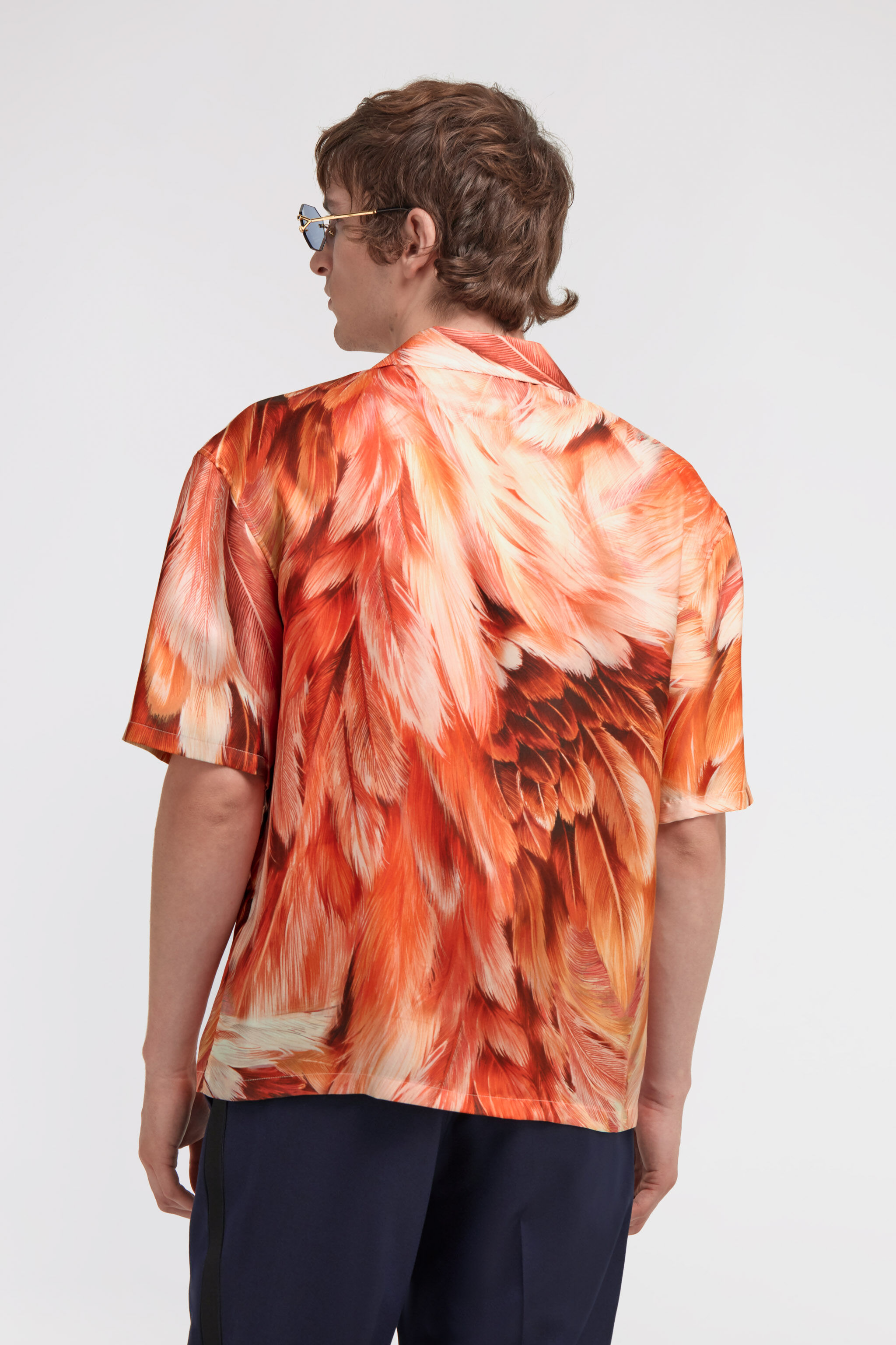 RC Chemise à imprimé Plumange Orange SMT762-4QL71