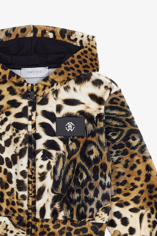 JU Hoodie With Jaguar Skin Print JU Hoodie With Jaguar Skin Print JAGUARSKIN NATURAL TJT68O-CPM10