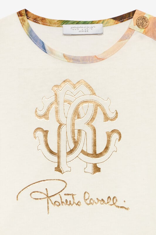 JU T-Shirt Avec Monogramme RC Et Logo Dorés JU T-Shirt Avec Monogramme RC Et Logo Dorés Bleu clair UJT666-JD001