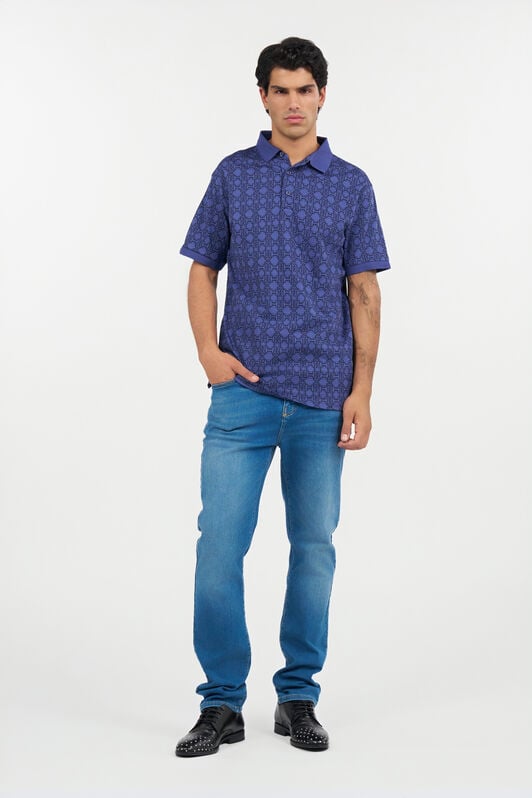RC Blue Polo Shirt With Monogram Navy QOT64C-JFP66