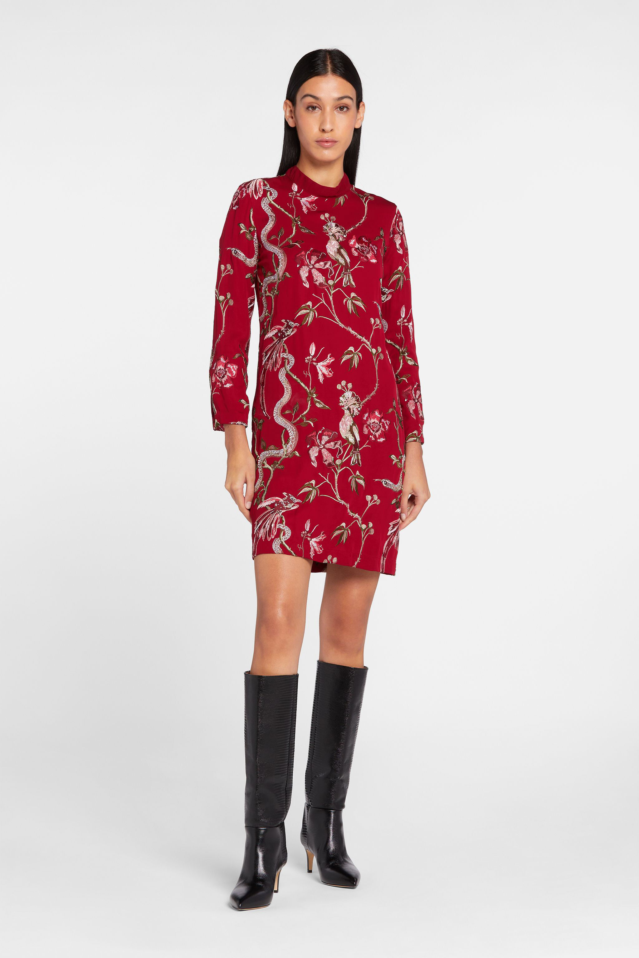 JC Abito con ricamo floreale e animalier Just Cavalli 256-256 HQLSBI-ISETX