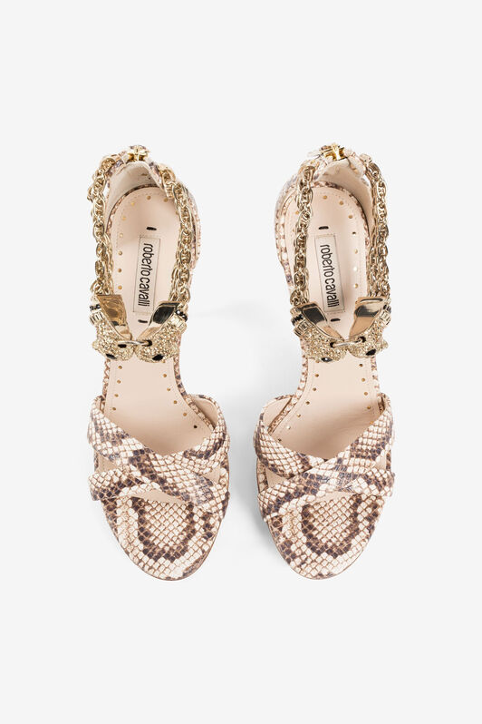 RC Snake-print sandals Light brown OQS032-PR007