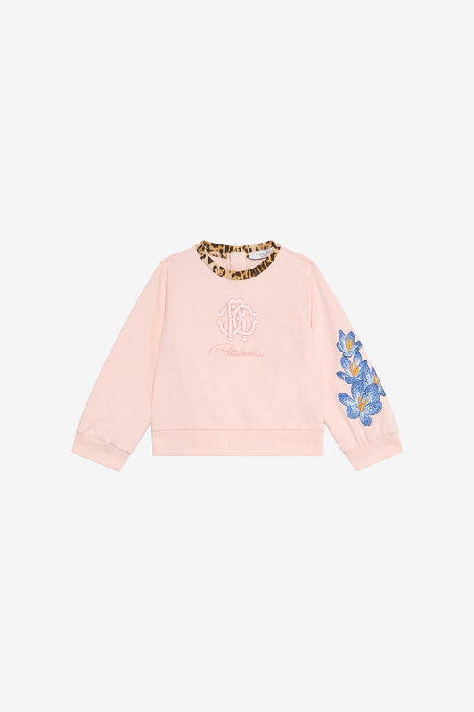 JU Felpa Rosa Baby Con Fiori Ricamati JU Felpa Rosa Baby Con Fiori Ricamati BABY ROSE VJT662-CF050
