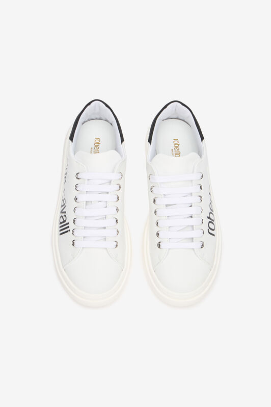 RC White Sneaker With Logo Print WHITE/BLACK QOS01I-PZO16