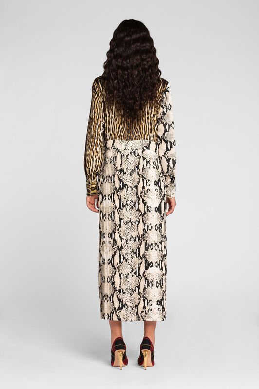 RC Python And Ocelot-Print Shirt Dress Light brown PKT124-5LE38