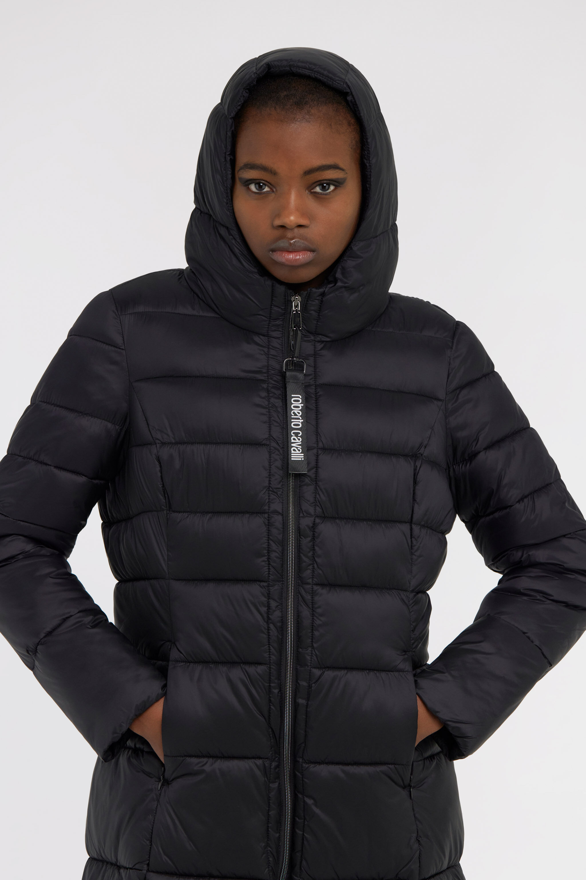 RC Long down jacket with zip Black NOT40P-SB001