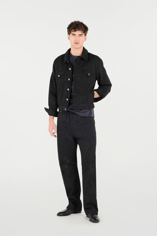 RC Jeansjacke Mit Print Python Schwarz URJ415-4NN53