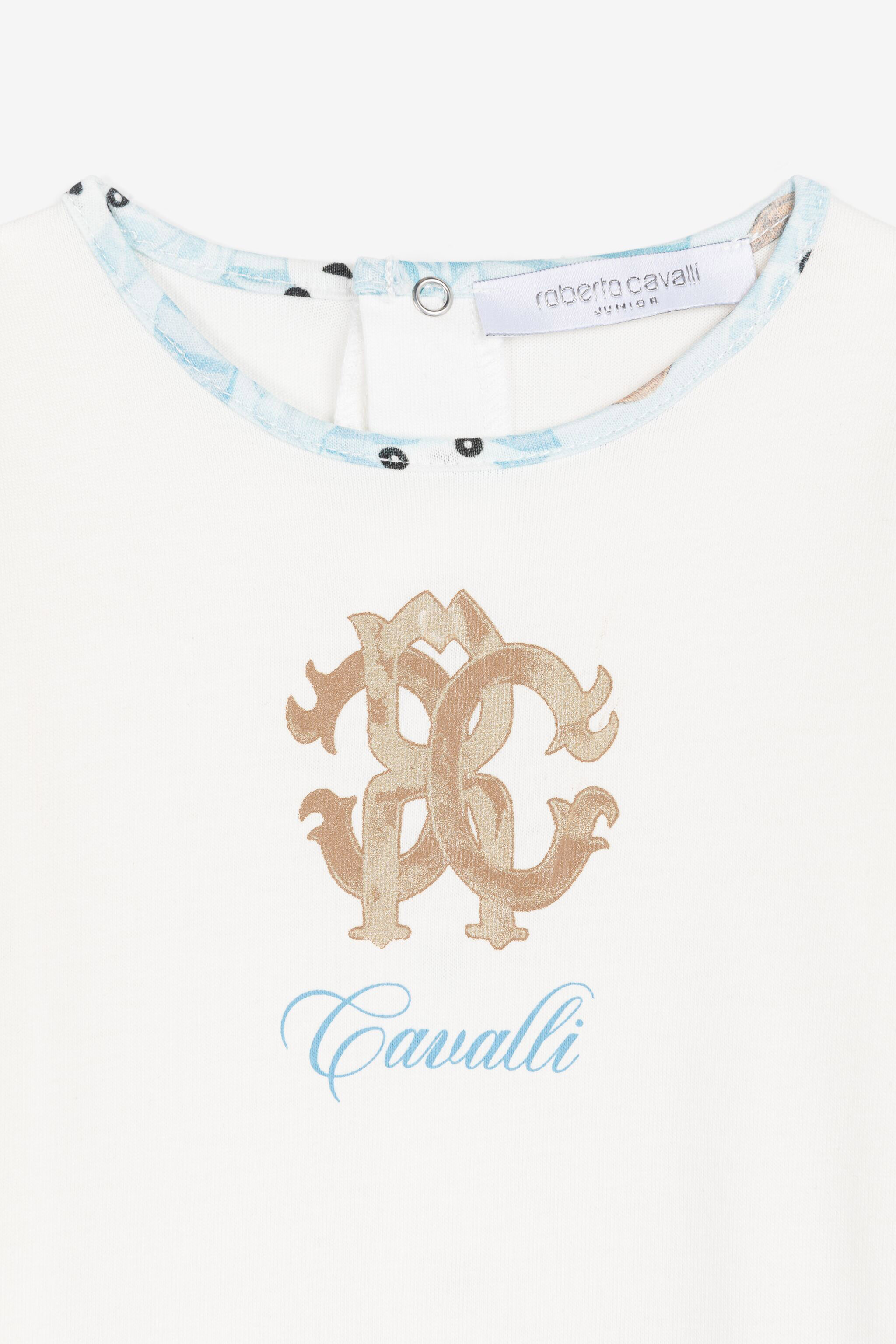 JU RC Monogram Cotton Babygrow Set Light blue RJT808-JD001