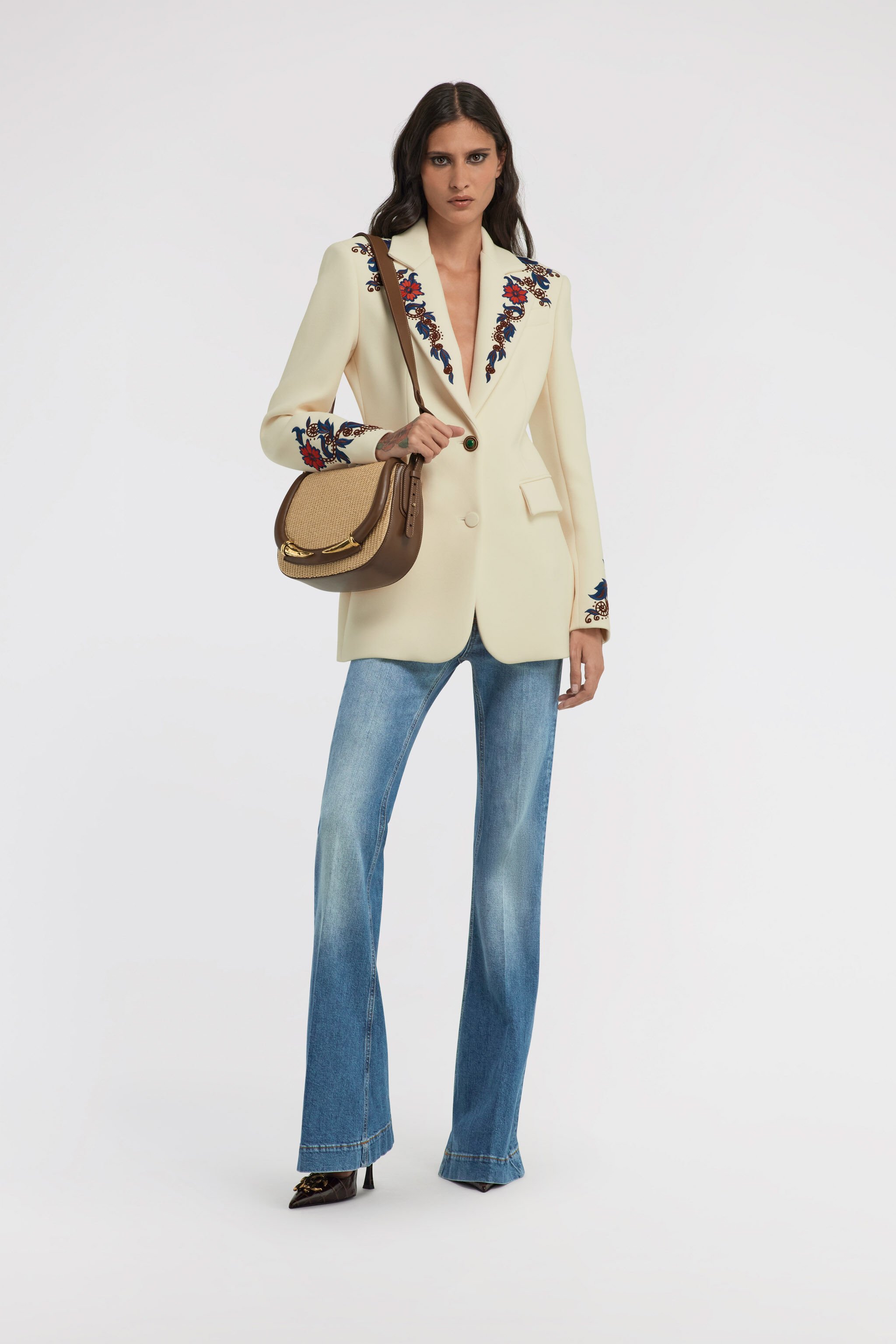 RC Floral Printed Jacket Ivory TKR405-VI037