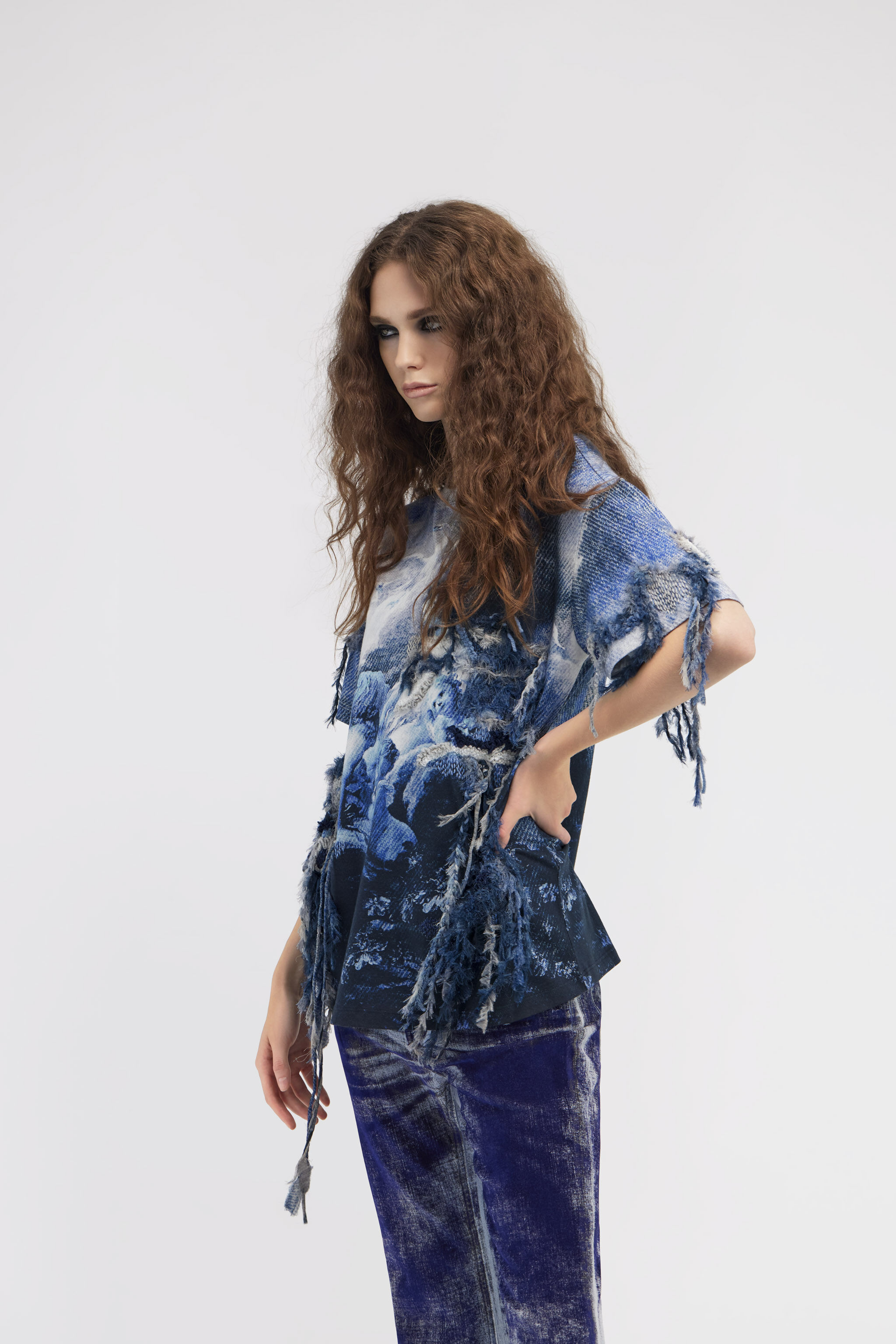 RC T-shirt with Denim Wild Leda print Dark blue RWT62A-3PI16