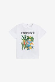 JU Camiseta con Estampado Tropical  OPTICAL WHITE WJT609-JD001