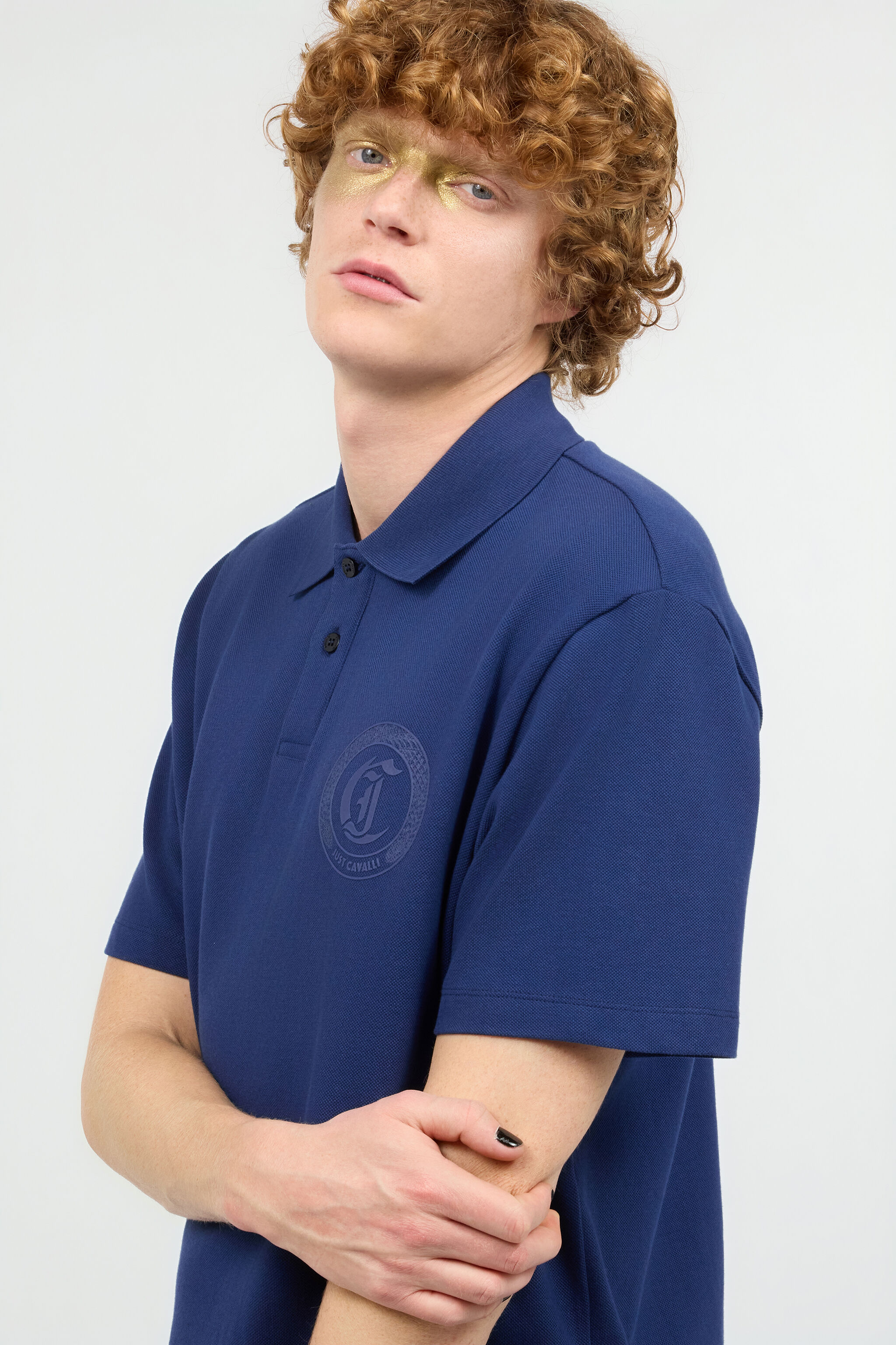 JC Polo Con Monograma JC Bordado Azul oscuro UFT020-UF040