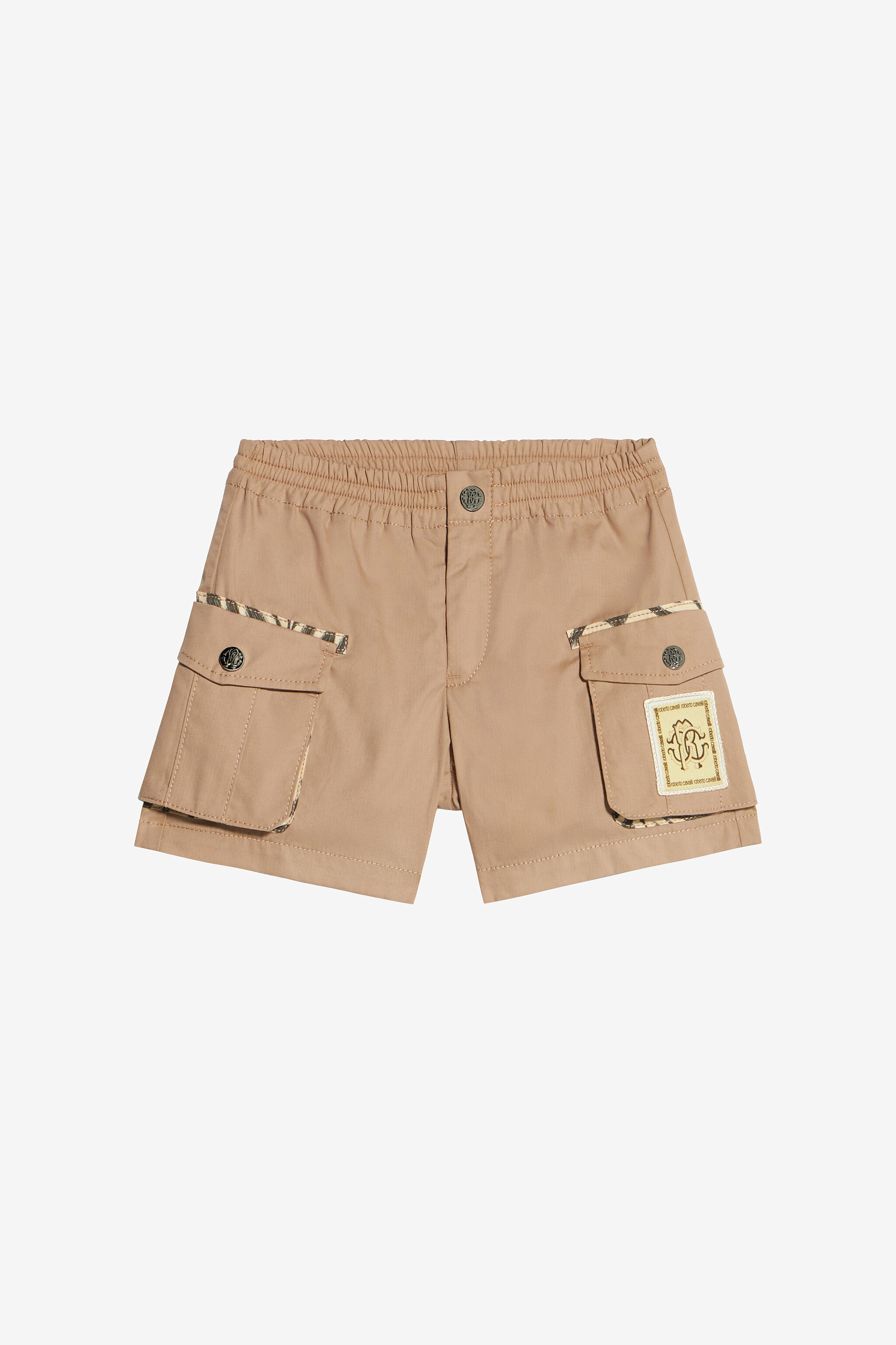 JU Pantalones Cortos Con Parche Logotipo BEIGE UJT210-CH008