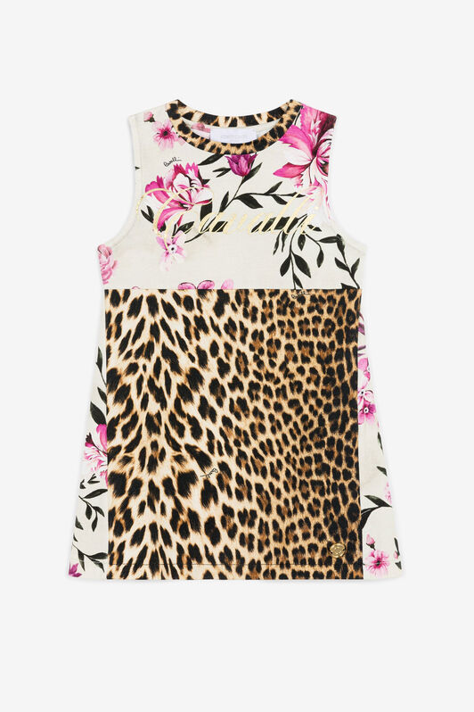 JU Flower And Leopard-Print Dress Pink OJT163-ISA2J