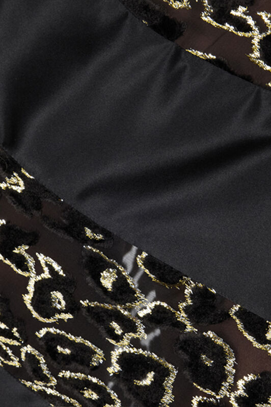 RC See-Through Long Dress with Animal Print NERO ORO VQT130-FC005