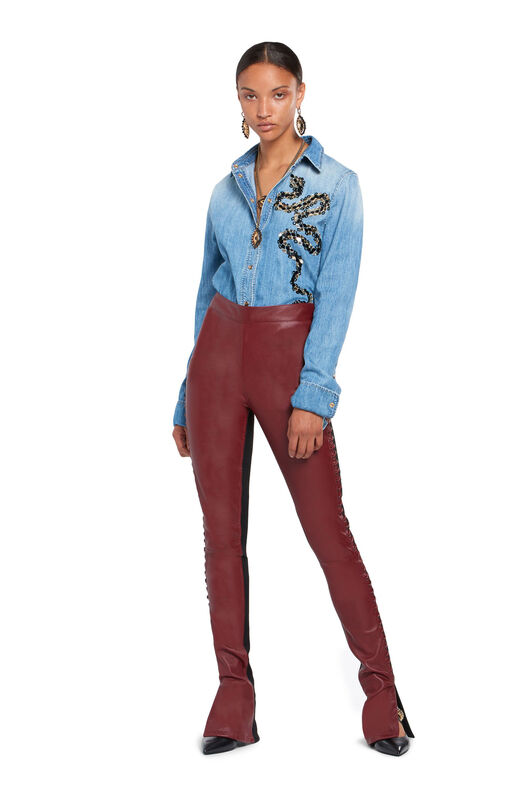 RC Oxblood Leather And Jersey Trousers RC Oxblood Leather And Jersey Trousers OXIBLOOD IQP205-PN086