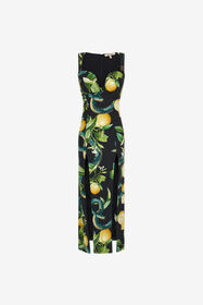 ${brand} Midi dress with Lemon print ${colorDescription} ${masterID}