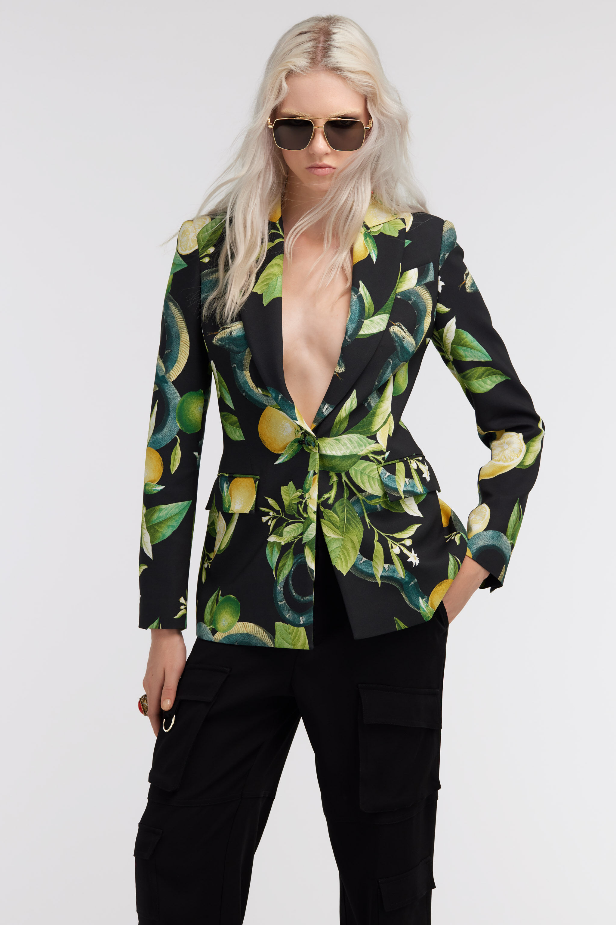 RC Lemon print blazer Schwarz SKT401-ORI89
