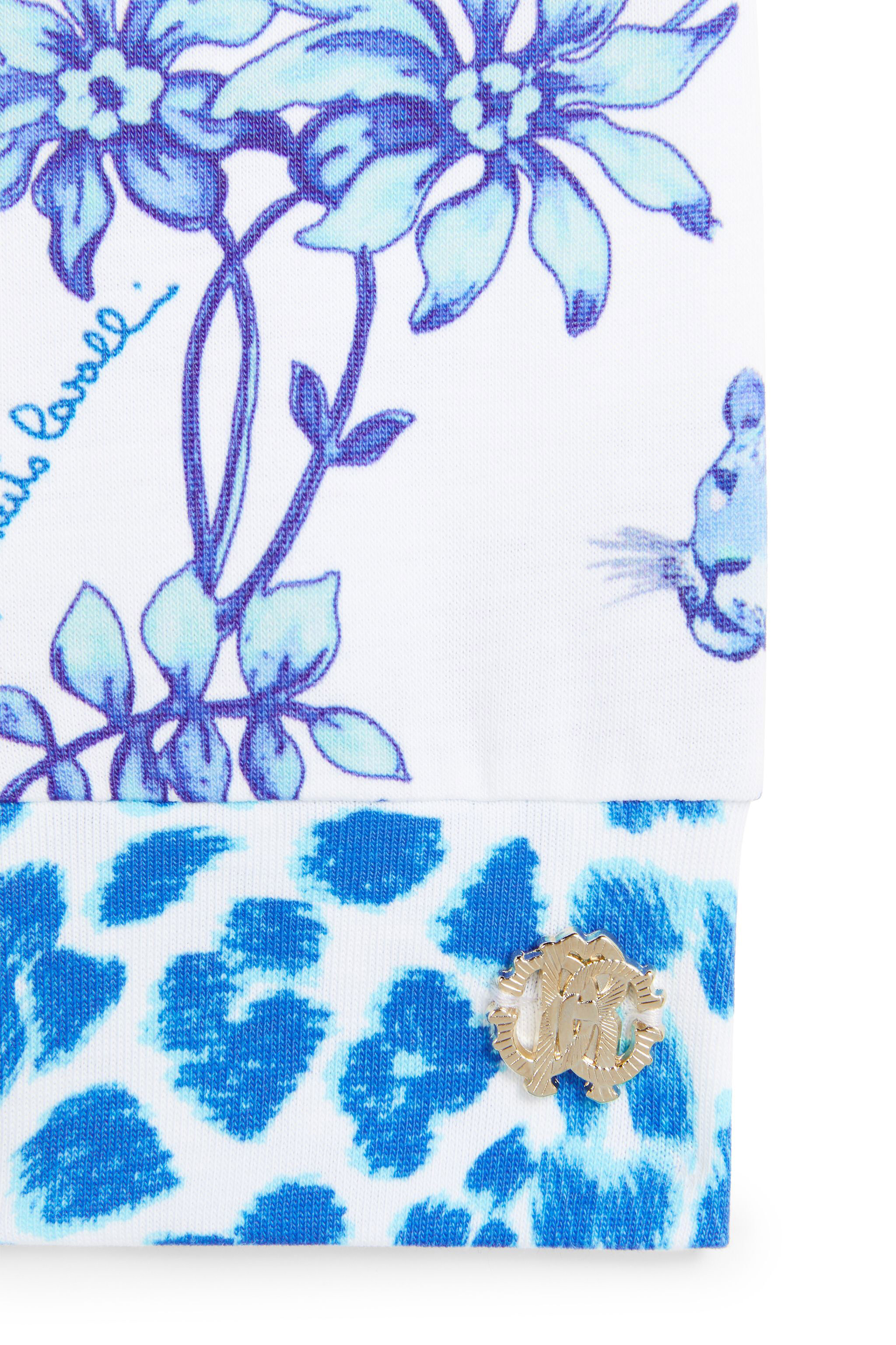 JU Floral-print leggings WHITE/BLUE MJT225-JBB67