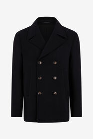 ${brand} Black Wool Double-Breasted Peacoat ${colorDescription} ${masterID}