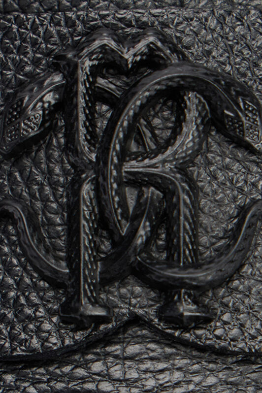 RC Schwarze Mokassins mit Monogram Mirror Snake BLACK VRS017-PZB04