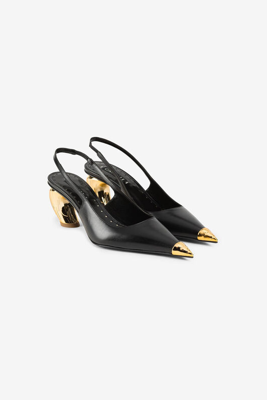 RC Leather Slingback Pumps Black PKS009-PZ078