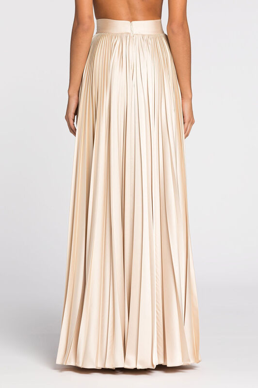 RC Jupe longue plissée ornementée Ivoire QWT309-RD034