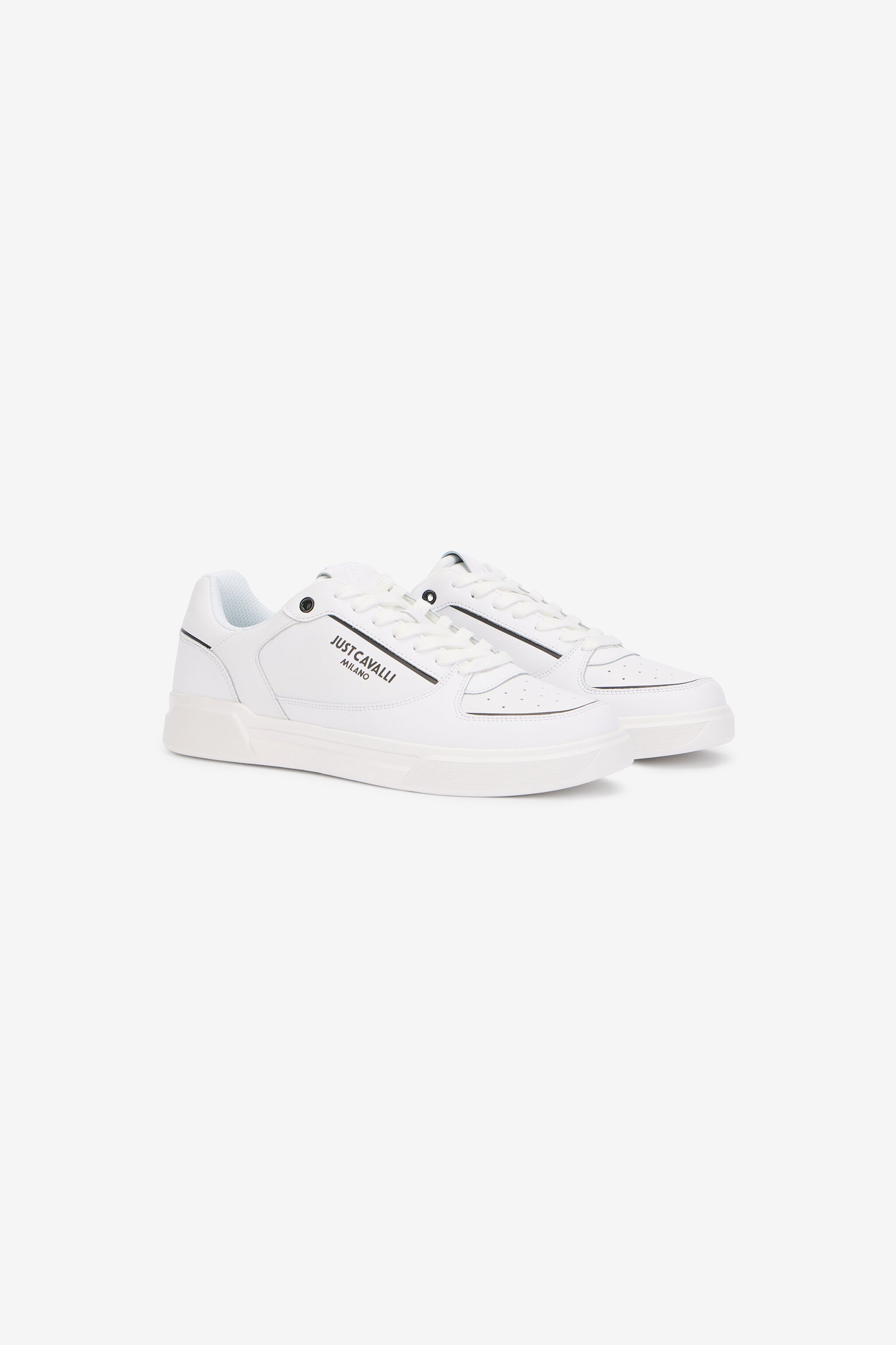 JC Baskets Blanches En Cuir Avec Logo WHITE UFS015-UF290