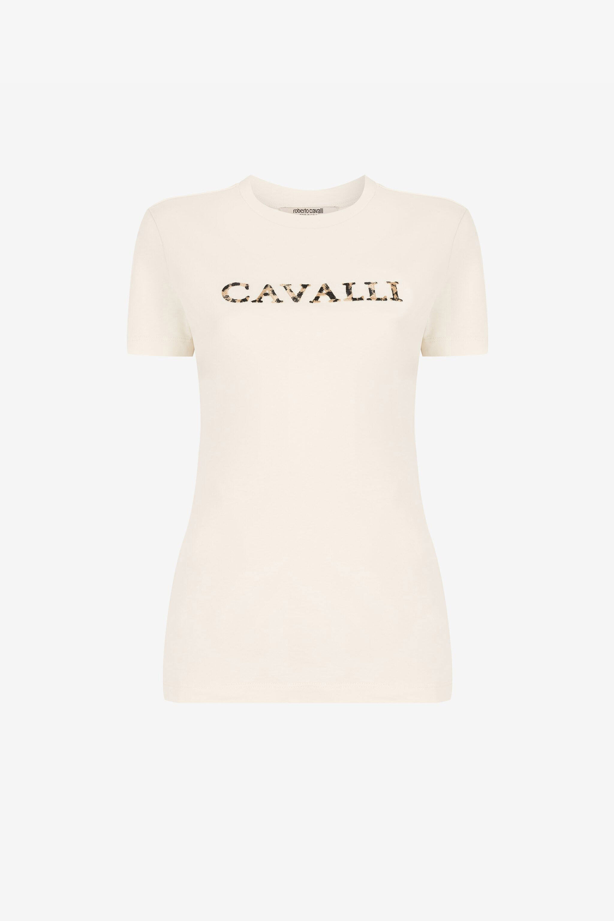 RC Logo-embroidered cotton T-shirt IVORY QKT60A-JD060
