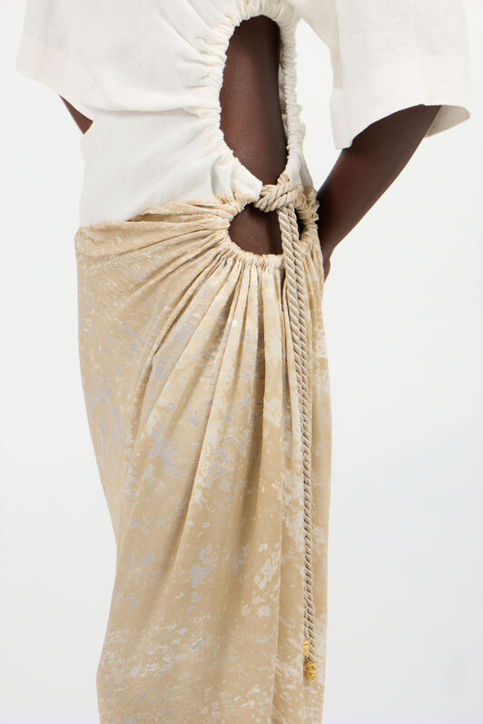 RC Wall Print Dress Ivory UWT120-LG018