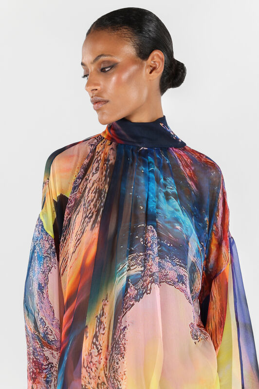 RC Itaca Print Long Dress Blue/Orange UWT140-CKN98