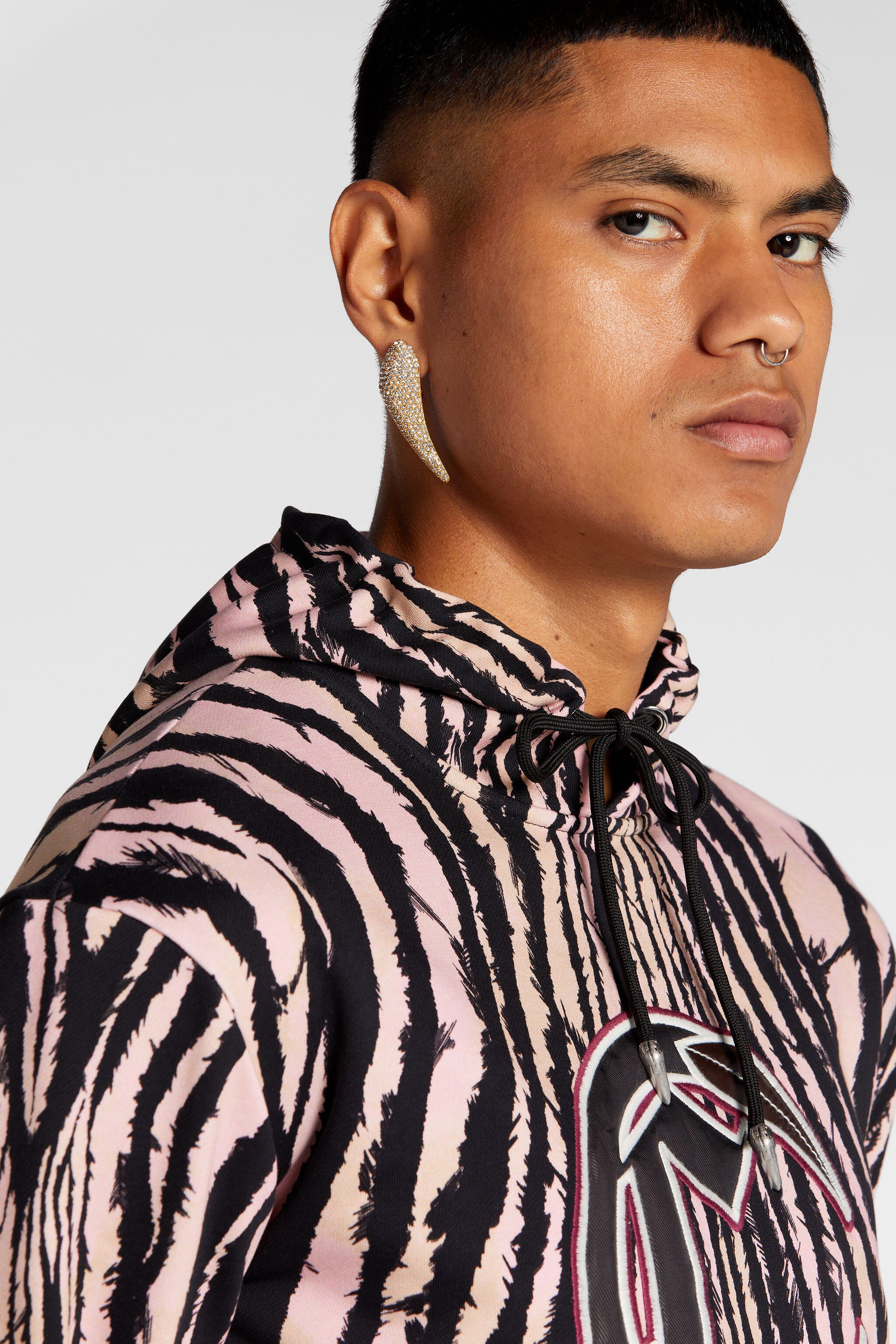 RC Freedom-Print Cotton Hoodie Black/Pink ORT69C-5OC80
