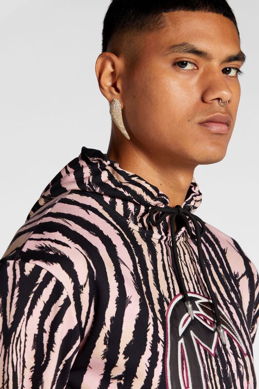 RC Freedom-Print Cotton Hoodie RC Freedom-Print Cotton Hoodie Black/Pink ORT69C-5OC80