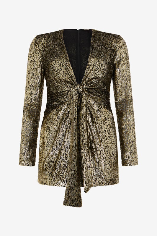 RC Abito Con Stampa Fil Coupé Leopard LIGHT GOLD WKT142-FT060