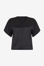 RC Top Noir En Soie Avec Découpes BLACK SOT60E-SE005