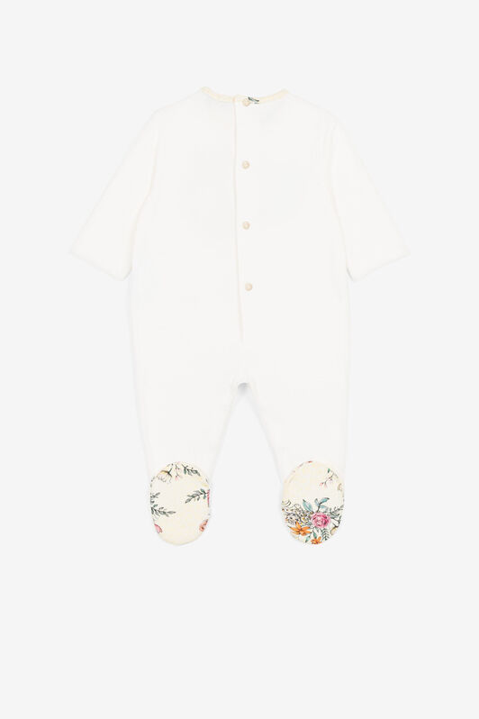 JU Jaguar And Flower-Print Babygrow Set JU Jaguar And Flower-Print Babygrow Set White QJT839-JV025