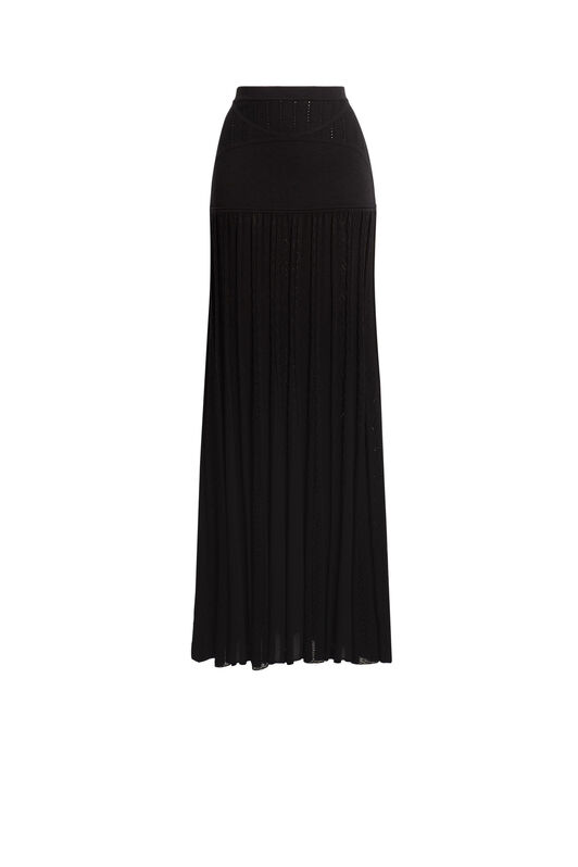 RC Long geometric lace wool skirt Black HQM310-MI001