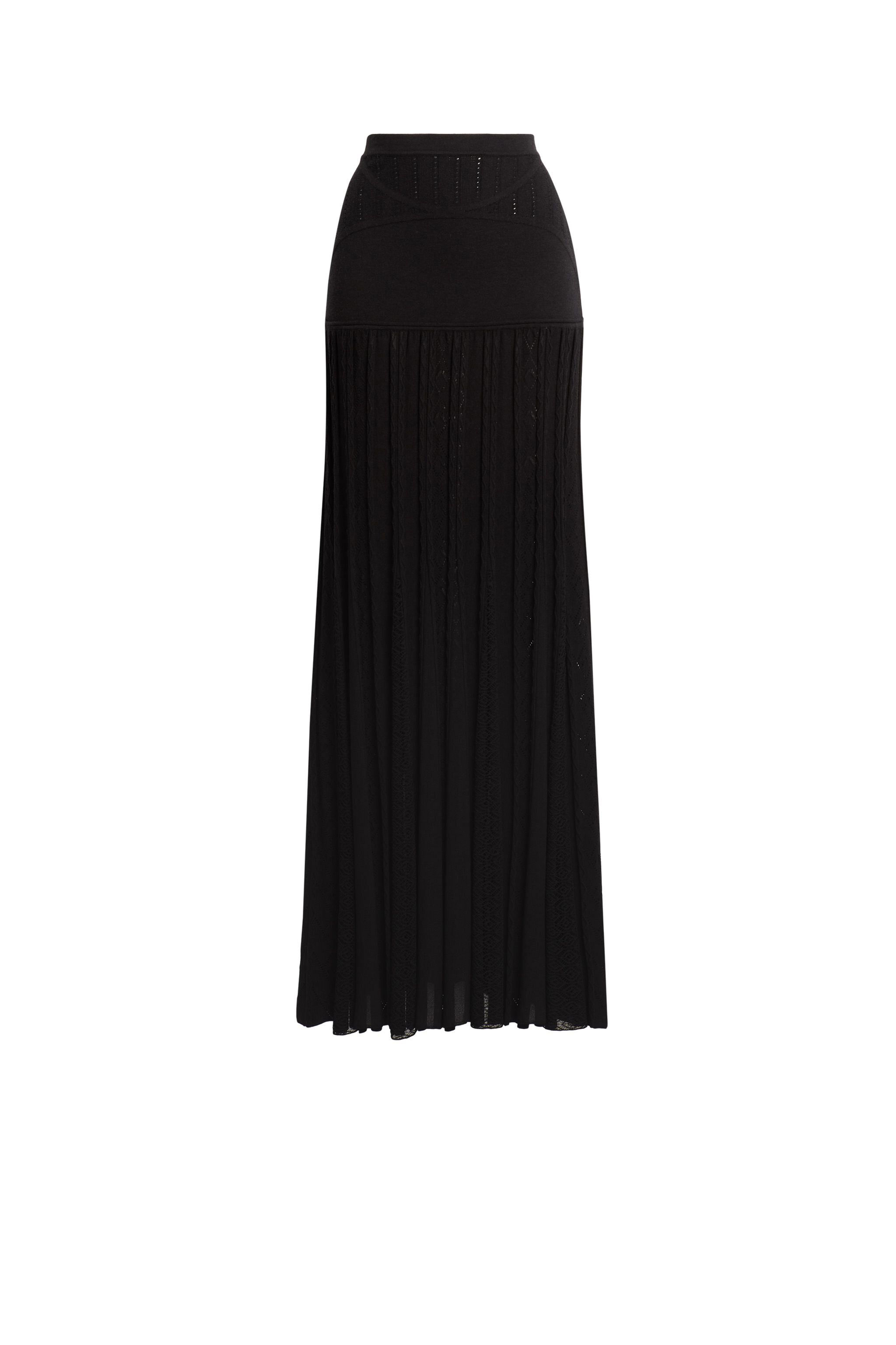 RC Long geometric lace wool skirt Black HQM310-MI001