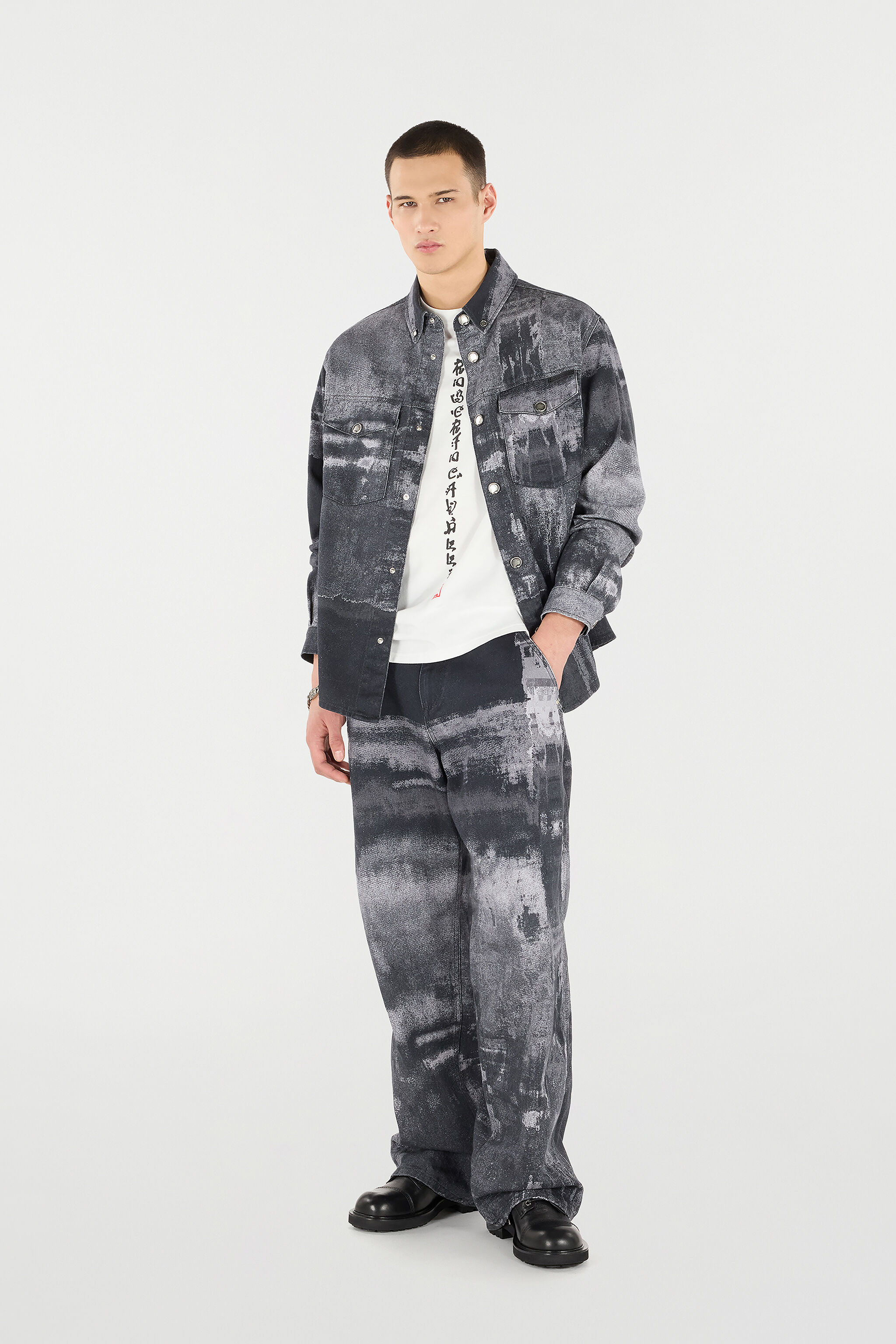 RC Overshirt In Denim Effetto Used Nero VNJ777-4NP69